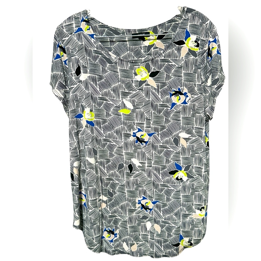 Alfani - Abstract floral and Geometric Relaxed Fit Woman's Blouse.